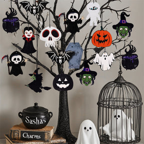 24 pcs Halloween Wooden Hanging Ornaments - SHareconn