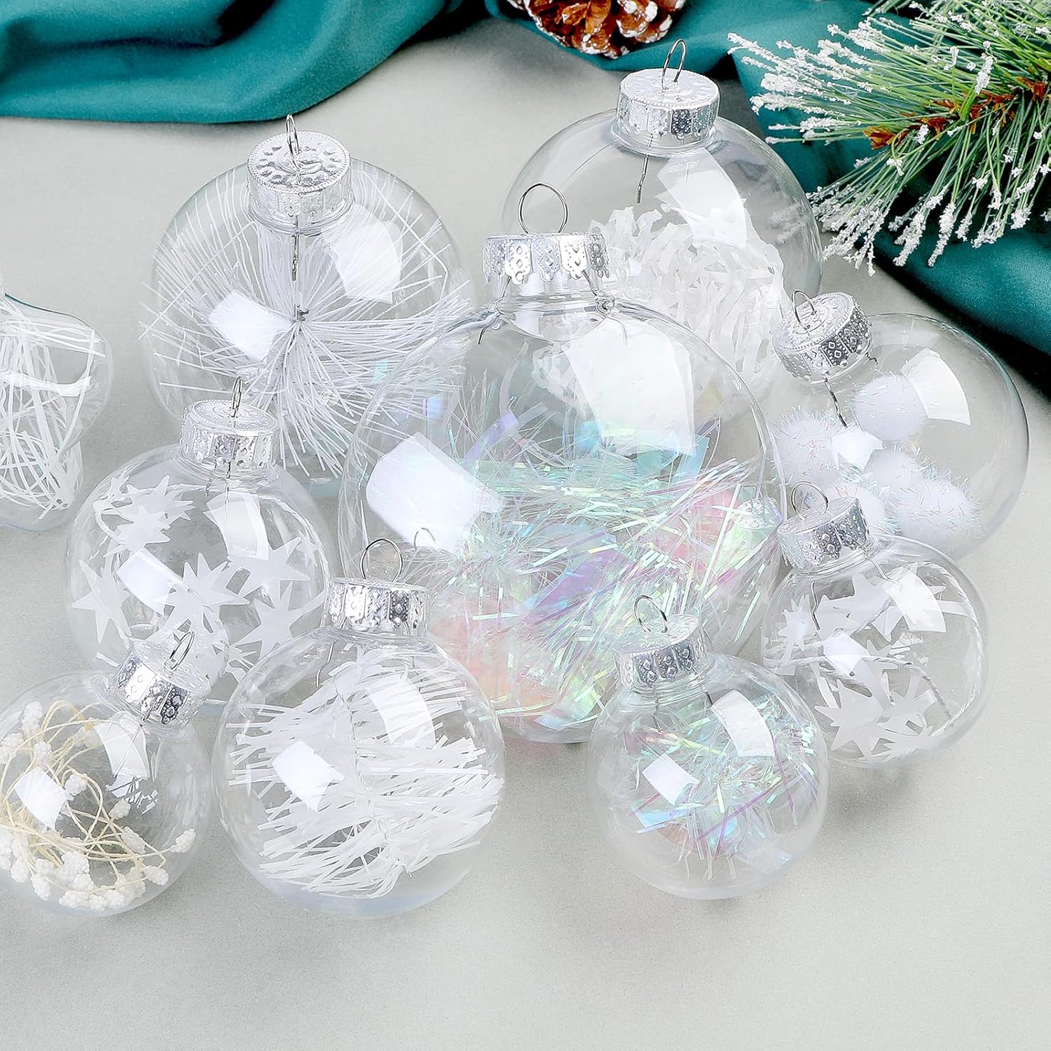 86pcs Shatterproof Plastic Clear Christmas Balls Ornaments Set - SHareconn