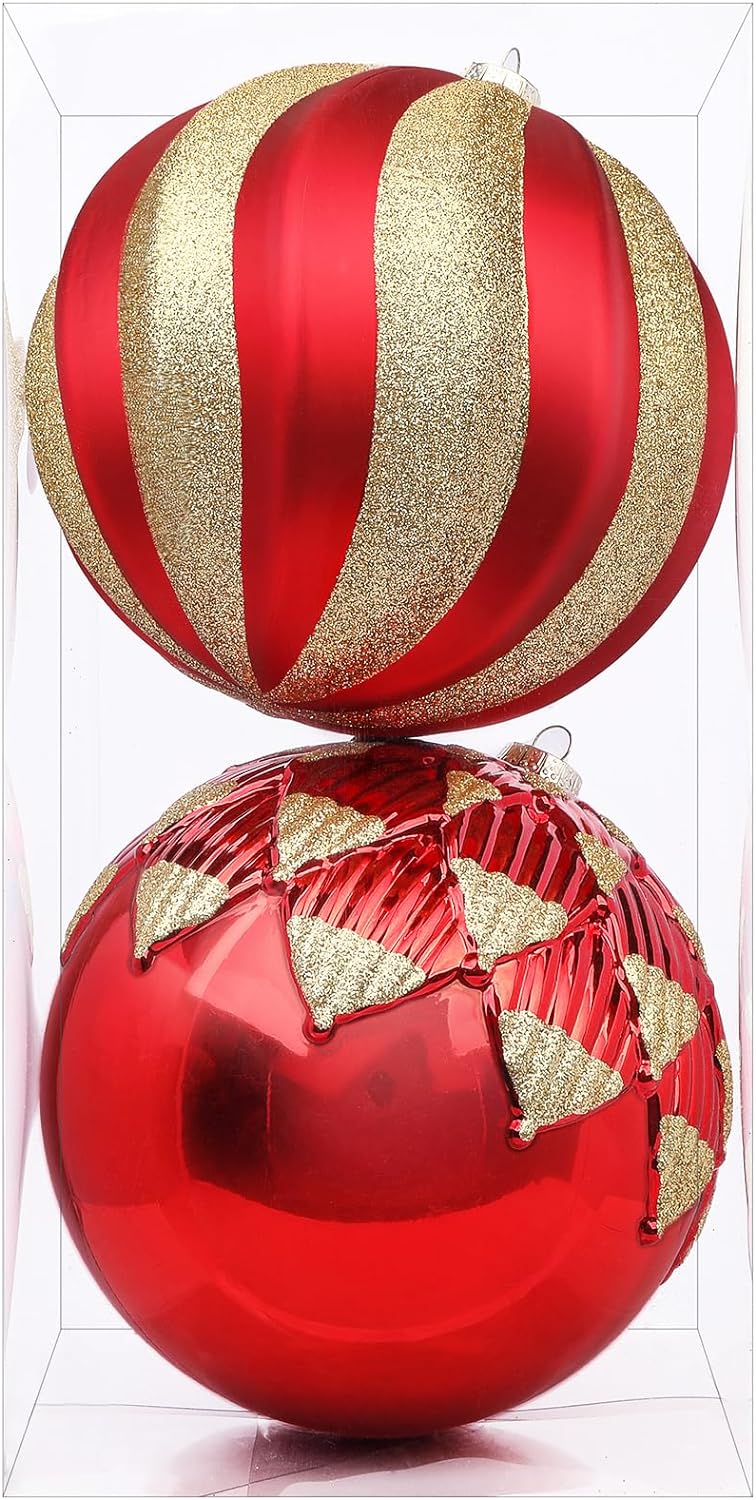 2Pcs Christmas Hanging Balls Set