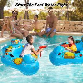 Alupssuc Summer Large Inflatable Pool Floats Kids,0.3mm Thickened PVC Toodlers Pool Float for Kids Ages 8-12 with Water Gun,Lake Beach Games Party,Swimming Pool Ride-On Toys for Boys and Girls Ages 4+