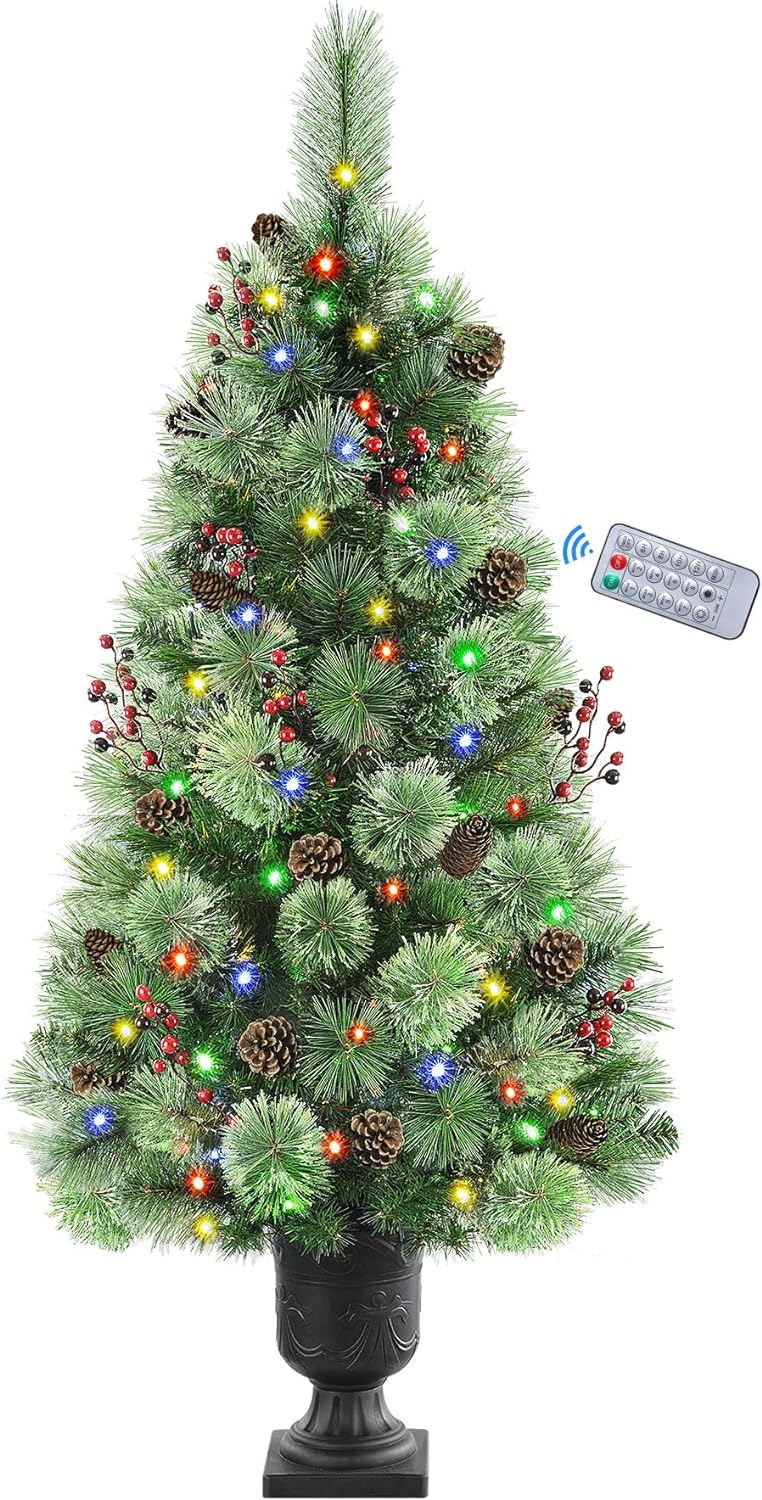 4ft Prelit Artificial Christmas Tree Mini Entrances Tree