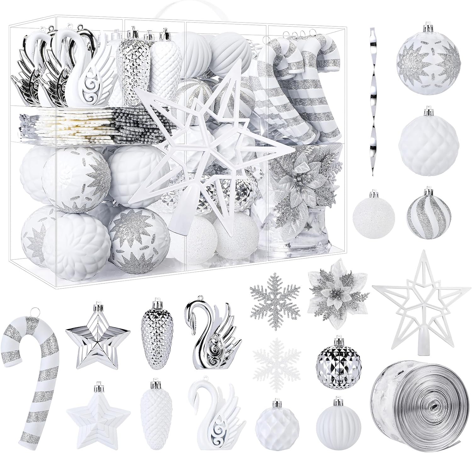 128pcs Christmas Balls Ornaments Set