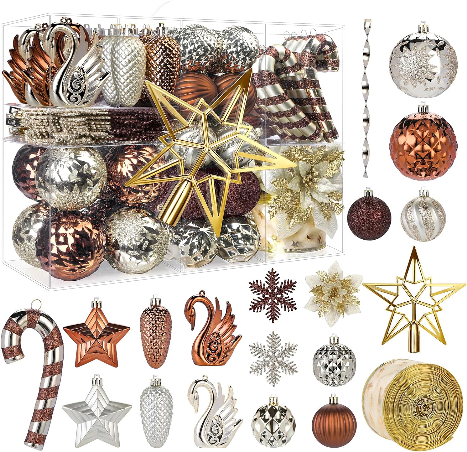 128pcs Christmas Balls Ornaments Set