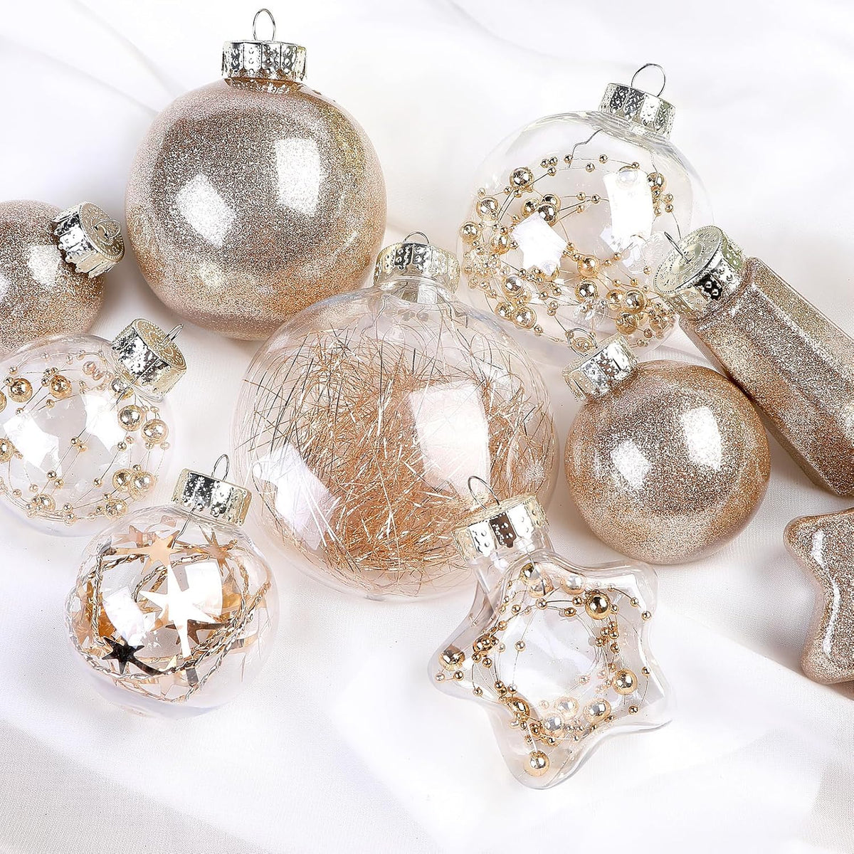 86pcs Christmas Shatterproof Plastic Clear Balls Ornaments Set - SHareconn