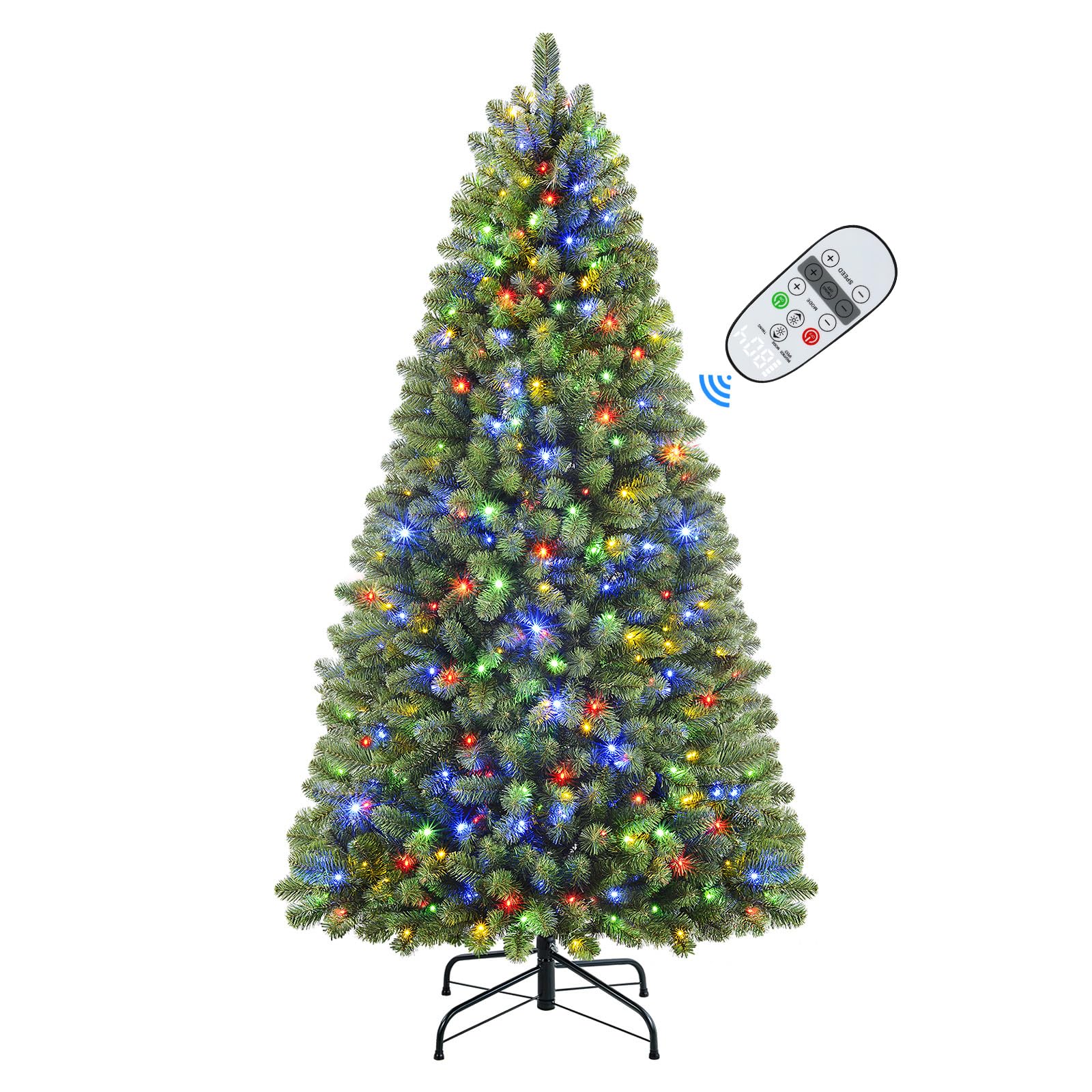 4ft Prelit Warm White & Multi-Color Lights Premium Artificial Hinged Christmas Tree