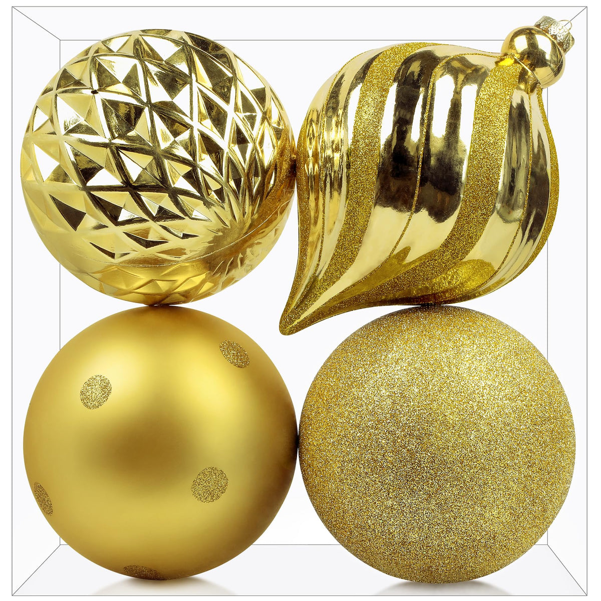 4ct 6 Inch Glold Large Christmas Tree Balls Ornaments