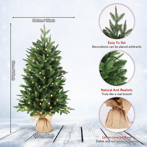 2 ft Small Mini Prelit Artificial Christmas Tree with Color LED Lights