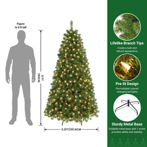 6ft Prelit Warm White Lights Premium Artificial Hinged Christmas Tree - SHareconn