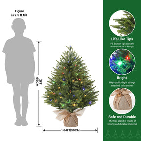 2ft Prelit Artificial Small Mini Christmas Tree