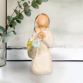 Christmas Sculpted Hand-Painted Figurines Flower Pray