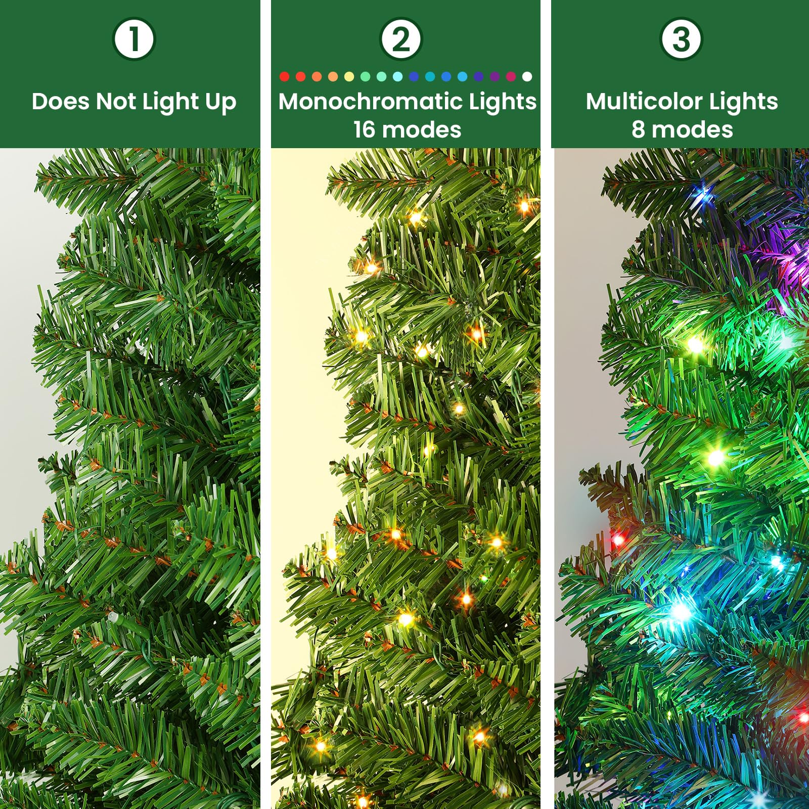 6ft Prelit RGB Lights Premium Artificial Hinged Christmas Tree with Remote