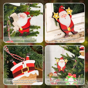 24pcs of Santa Claus Wooden Decorations