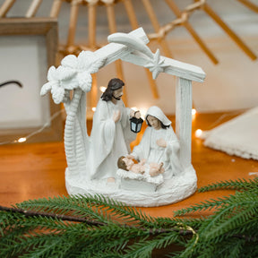 White Nativity Set for Christmas Indoor Nativity Scene Decoration