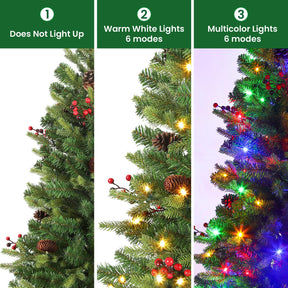 4Ft Pre-Lit Artificial Christmas Tree (Set of 2) Mini Entrance Christmas Tree