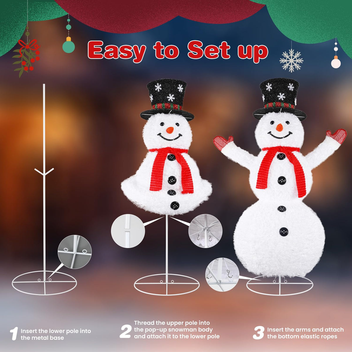 4FT Plush Snowman Christmas Decoration