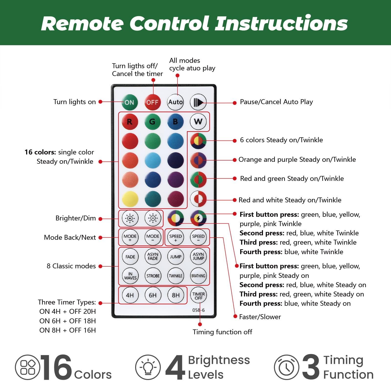 6ft Prelit RGB Lights Premium Artificial Hinged Christmas Tree with Remote