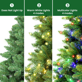 4ft Prelit Warm White & Multi-Color Lights Premium Artificial Hinged Christmas Tree