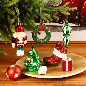 135pcs  Red, Green and White Christmas Balls Ornaments Set