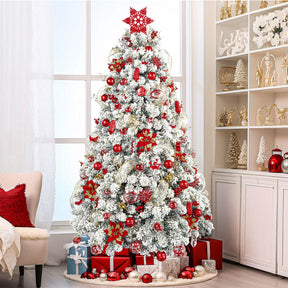 SHareconn 86PCS Red Christmas Ball Decoration Set