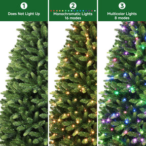 6ft Prelit Multi-Color RGB Lights Premium Artificial Hinged Full Christmas Tree with Remote Control