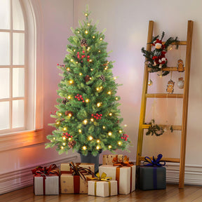 4Ft Pre-Lit Artificial Christmas Tree (Set of 2) Mini Entrance Christmas Tree